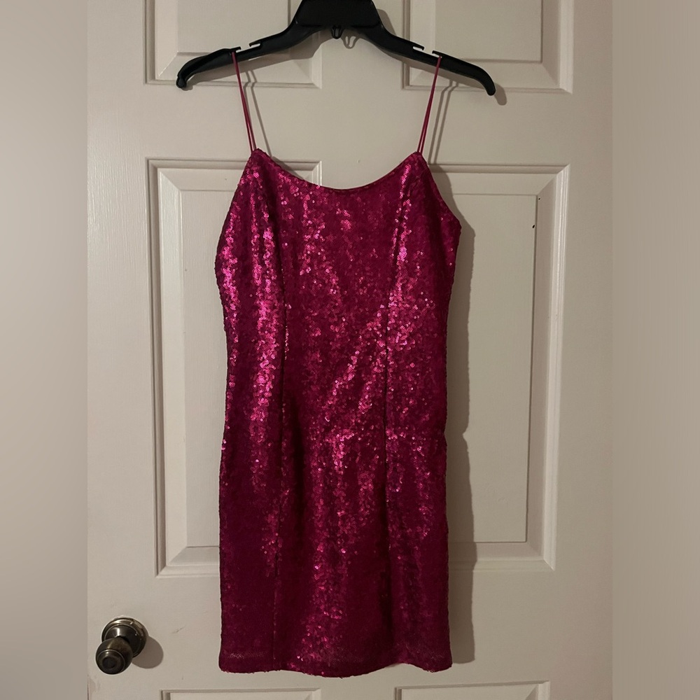 LULUS pink sparkle dress